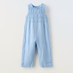 Zara toddler girls FULL LENGTH LINEN JUMPSUIT / Size 3-4Year / 104Cm